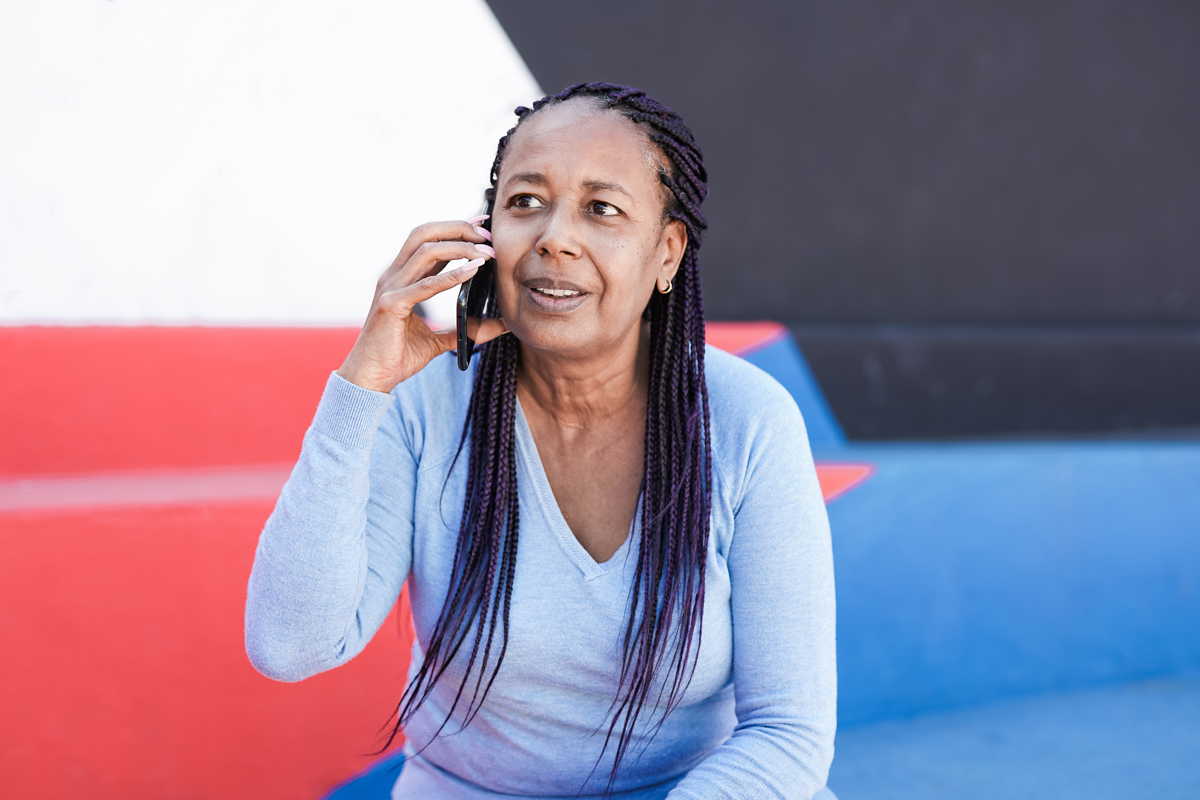 elderly woman calling low income apartment