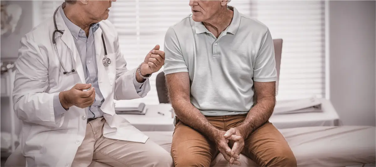 a doctor talking to a patient