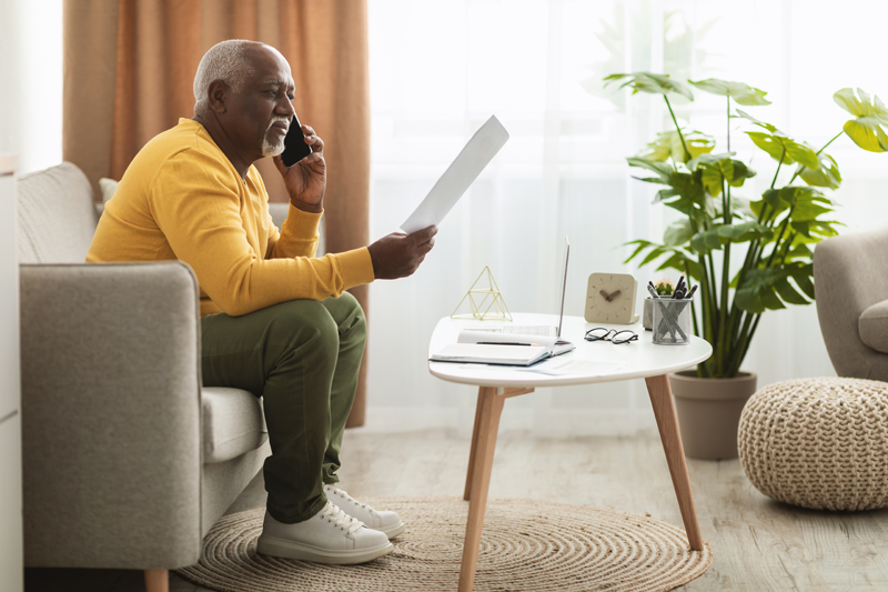 senior businessman talking on phone