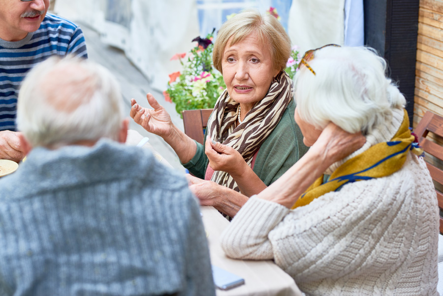 senior friends in senior community